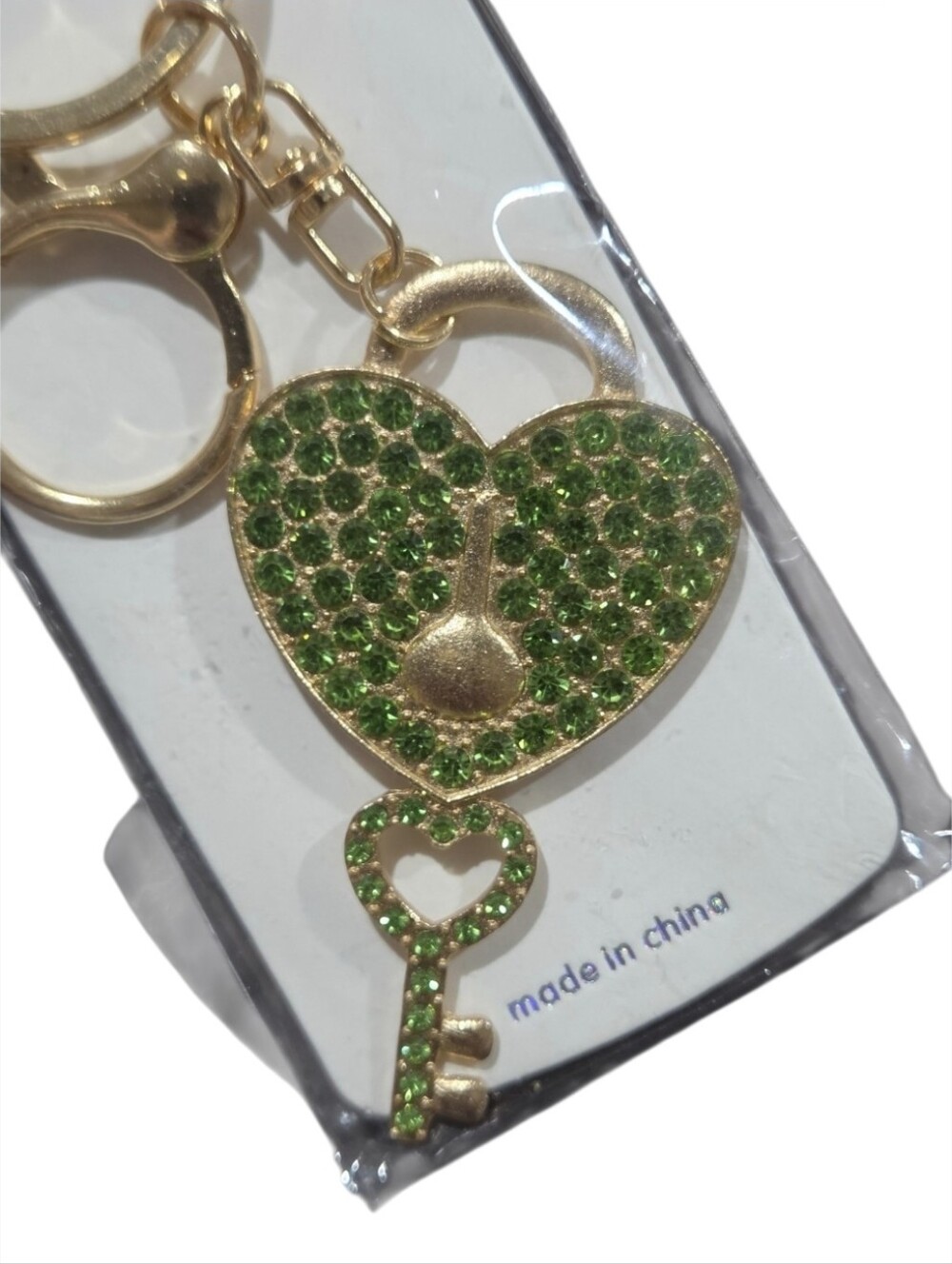 Mint Gold Heart & Key Glitter Or Glitter Elephant Keychain - - Picture 2 of 3